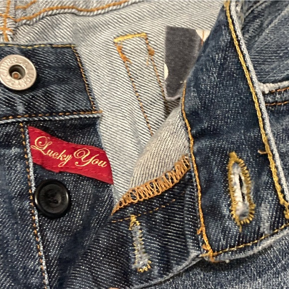Sz 16/33 Lucky Brand Lil Maggie Distressed Blue Jeans - Picture 5 of 12